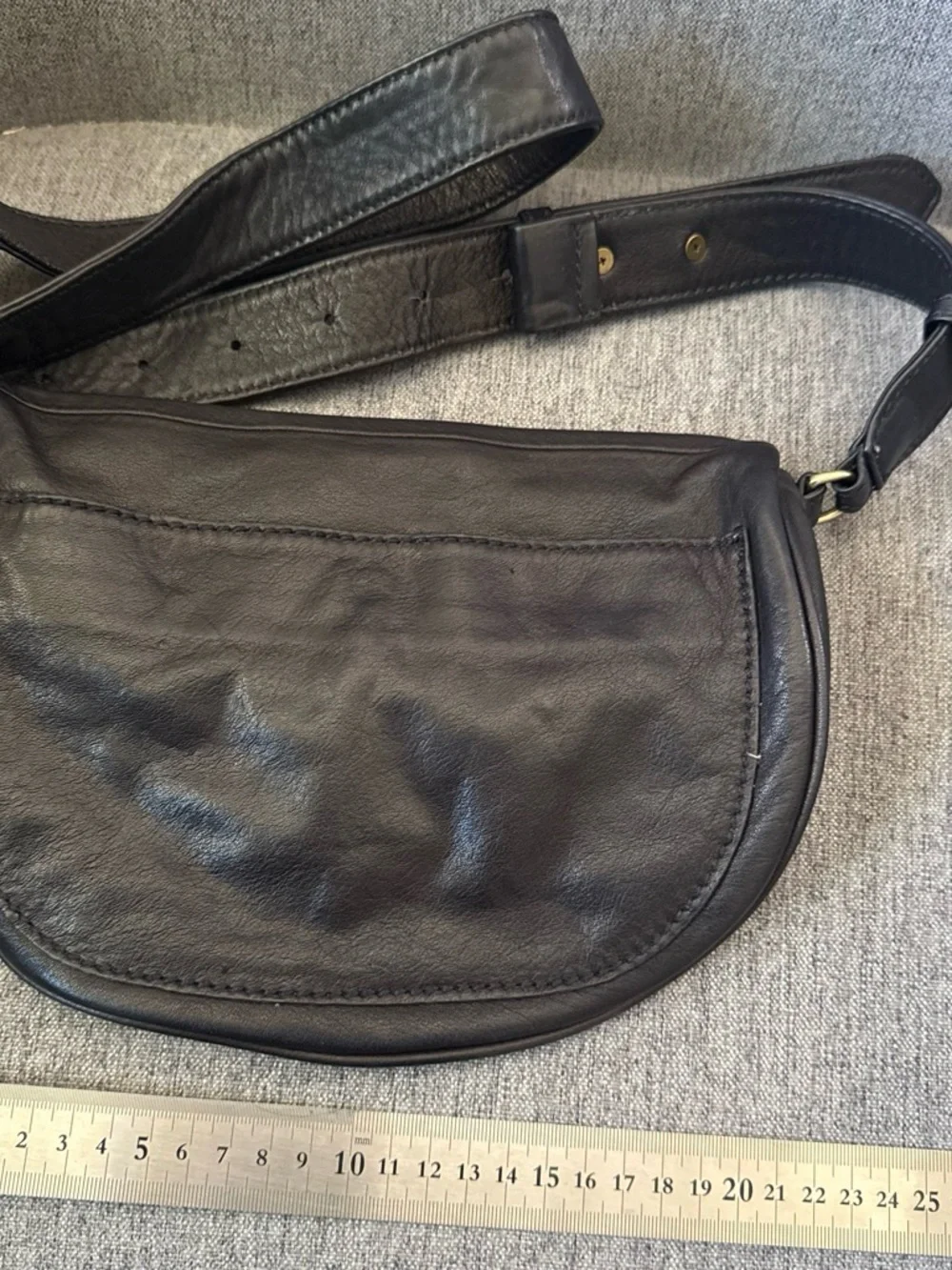HOBO Black Leather Hobo belt Bag with Gold Accents